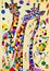 Colorful Abstract Bauhaus Giraffe Portrait Painting