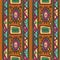 Colorful abstract decorative ethnic seamless pattern. Folk ornament. Lace. Batik. Geometric background. Fabric, textile design.