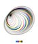 a colorful abstract design with circles the snail effect on white swirl background cmyk color, halftone dot