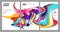 Colorful Abstract Fluid Electronic Summer Music Festival Vector Banner