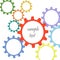 Colorful abstract gears vector background