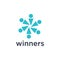 Colorful Abstract Happy Winners People Logo Design Illustration