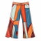 Colorful Abstract Hipster Pants: Vintage Retro Style Fashion Illustration