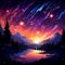 Colorful Abstract Illustration of Mesmerizing Meteor Shower