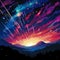 Colorful Abstract Illustration of Mesmerizing Meteor Shower