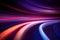 Colorful abstract long exposure dynamic curved light trails background. Generative AI