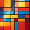 Colorful Abstract Modern Block Tile Wallpaper With De Stijl Influence