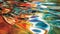A colorful abstract painting of a swirling liquid with many colors, AI