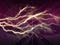 Colorful abstract psychedelic lightning with deep purple sky