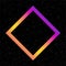 Colorful abstract rhomb logo isolated on black background