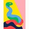 Colorful Abstract Snake Poster: Minimalist Artwork For Nursery Room