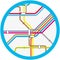 A colorful abstract subway, metro vector map