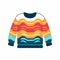 Colorful Abstract Sweater Design With Waves And Stripes