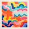 Colorful Abstract Waves: Psychedelic Patchwork Poster Design