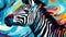 Colorful Abstract Zebra Painting: Multilayered Compositions And Psychedelic Artwork