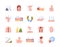 Colorful acupuncture icons set vector