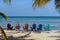 Colorful Adirondak Chairs on Palm Beach in Aruba
