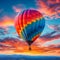 Colorful adventure Vibrant hot air balloon soars in mid air