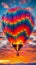 Colorful adventure Vibrant hot air balloon soars in mid air