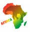 Colorful africa map isolated on transparent background. World vector illustration