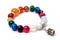 Colorful of agate,jasper bracelet decoratAe with silver crown pendant