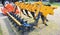 The colorful agricultural equipment - harrows