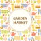 Colorful agriculture, farm and garden market pattern
