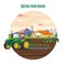Colorful Agriculture And Farming Concept