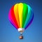 Colorful air balloon against blue sky