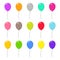 Colorful air Balloons set carnival happy surprise helium string.