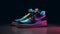 colorful air force one shoe with extremely beautiful color generative AI
