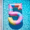 Colorful Air Mattress in the Shape of the Number 5 Five