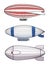 Colorful airships zeppelins