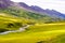 Colorful Alaskan stream and valley