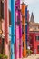 Colorful alley of Burano island