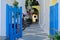 Colorful Alley on Santorini, Greece