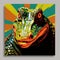 Colorful Alligator Head In Pop Art Style: Shepard Fairey Inspired Animal Illustration