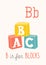Colorful alphabet cubes with A,B,C letters. Isolated vector eps 10 illustration on white background. Kids Wall Art. Toy