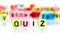 Colorful alphabet word cube of QUIZ