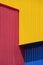 Colorful Aluminium Corrugated Metal Warehouse Building Wall BackGround in Vertical frame