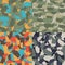 Colorful America urban camouflage. Set of USA shape camo seamless pattern. Vector fabric textile. Military print design