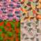 Colorful America urban camouflage. Set of USA shape camo seamless pattern. Vector fabric textile. Military print design