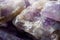 Colorful amethyst stones in close-up