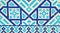 Colorful ancient traditional Uzbek pattern on the ceramic tile on the wall of the mosque