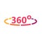 Colorful angle 360 degrees icon