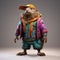 Colorful Animal Character In Fashionable Attire: A Zbrush Adventure
