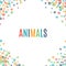 Colorful animal footprint ornament border on white background