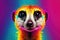colorful animal meerkat AI generated
