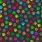 Colorful animal paw prints seamless pattern