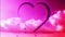 colorful animated illustration motion word Happy Valentine with heart shape beating
